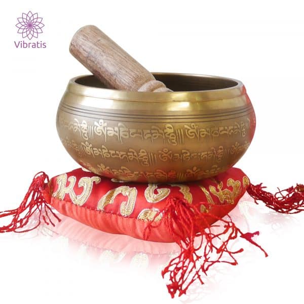 Bol Chantant - Nouveau Grand Bol Chantant Original "Temple" Fait Main 15 Cm - Népal - Ensemble 4