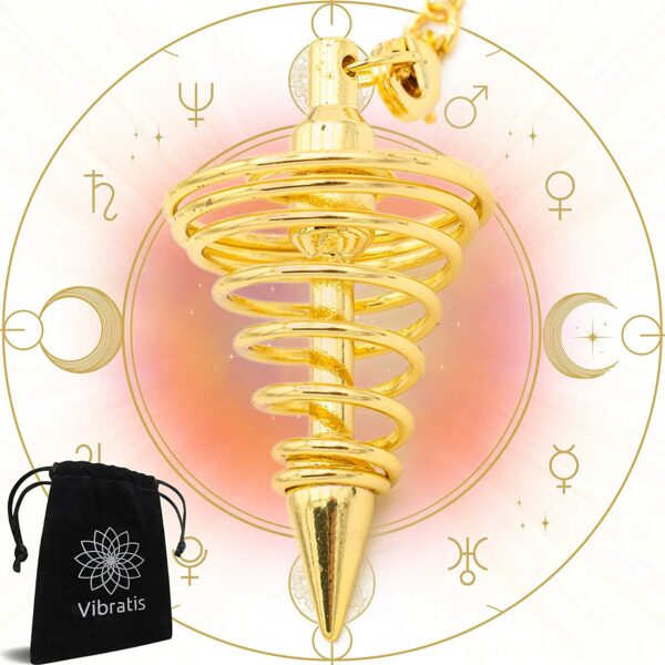 Pendule divinatoire spirale doré