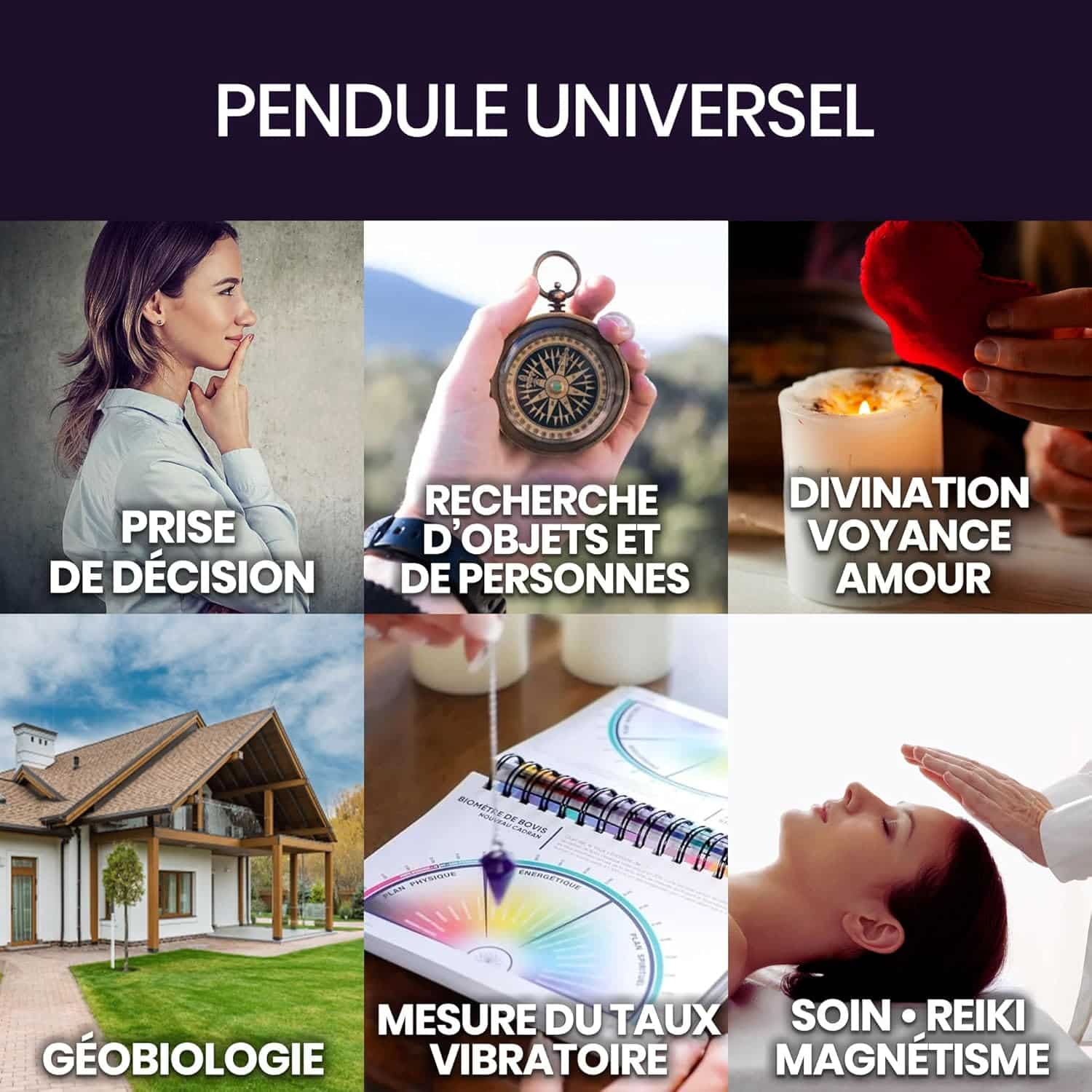 Pendule Divinatoire de Radiesthésie  Forme Goutte d'Eau – Image 3