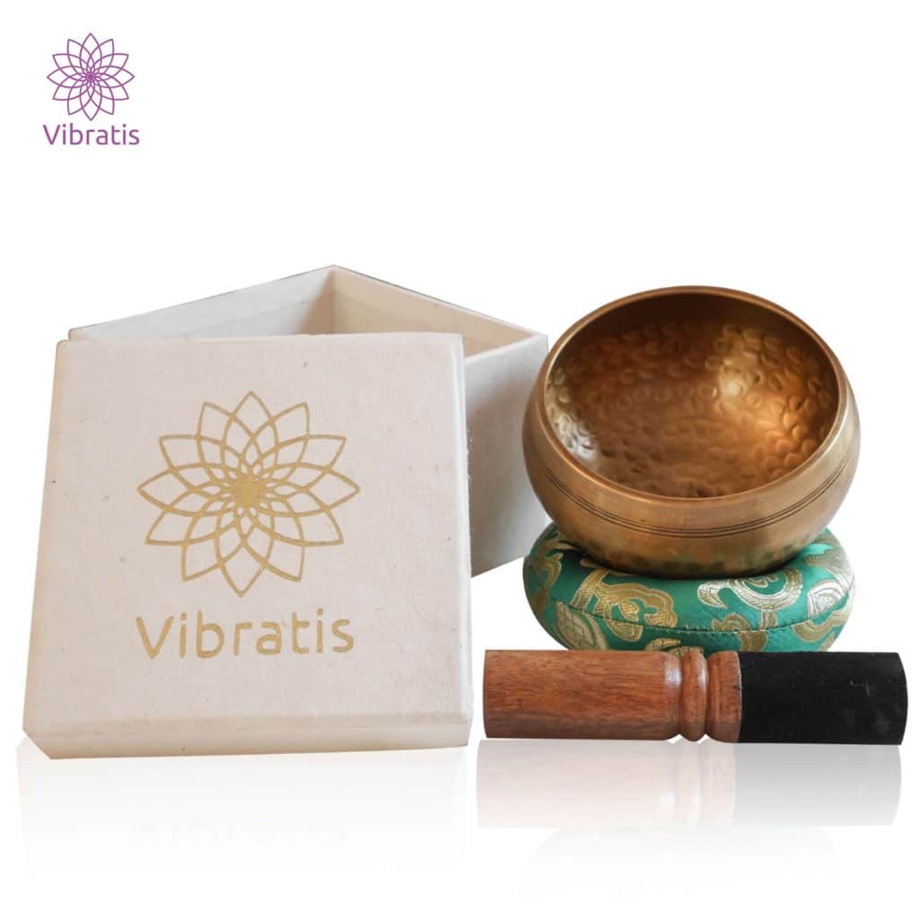 Bol Chantant Tibétain Original Du Népal - 8,9 Cm Avec Maillet Et Coussin, Pour Méditation Et Relaxation