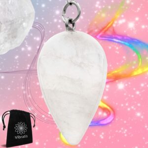 Pendule divinatoire goutte quartz blanc