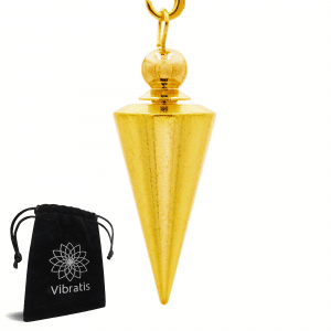 Pendule divinatoire cône en laiton doré