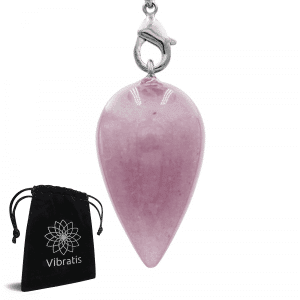 Pendule divinatoire goutte quartz rose