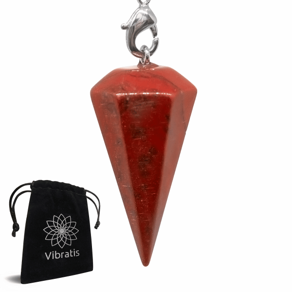 Pendule divinatoire en cône jaspe rouge