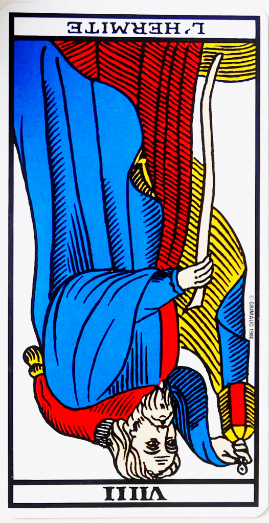 l'hermite à l'envers tarot