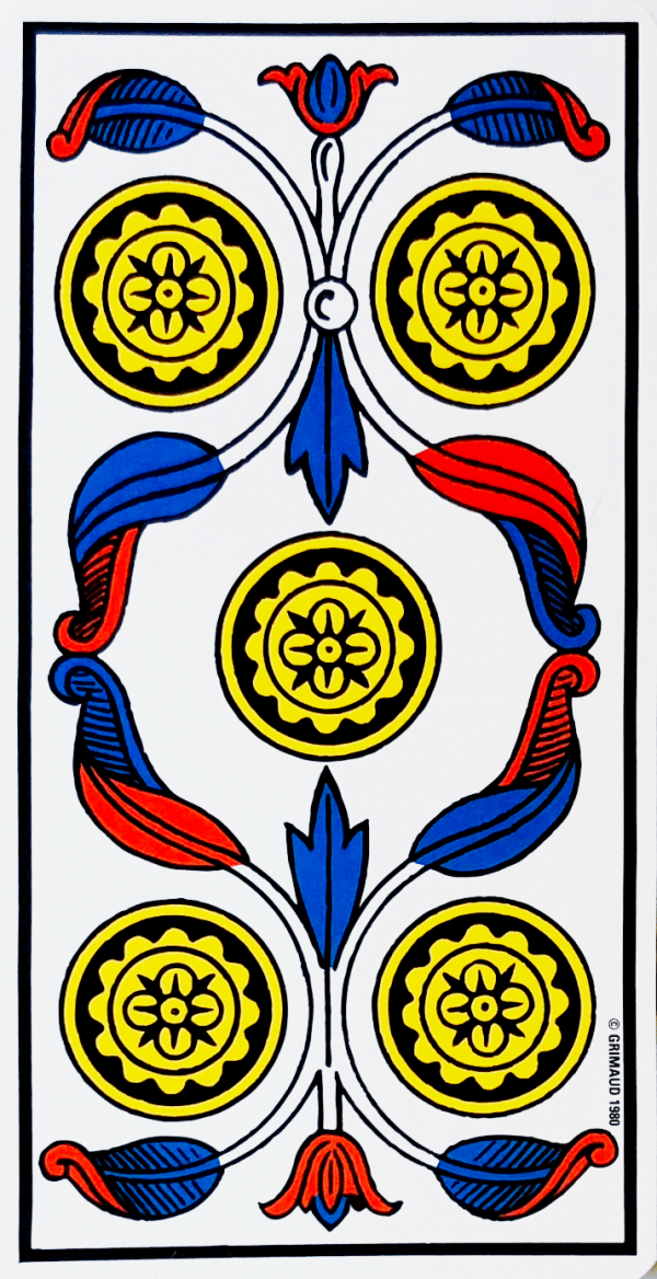 Significations du Cinq de Denier dans le Tarot de Marseille